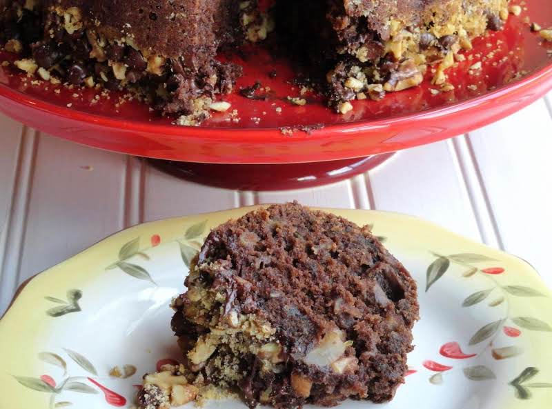 Chocolate and Zucchini Praline Bundt Cake