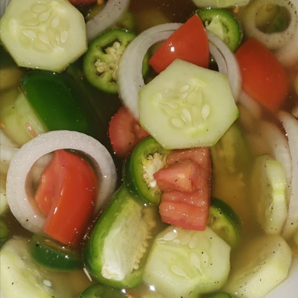 Marinated Cucumber, Onion, and Tomato Salad