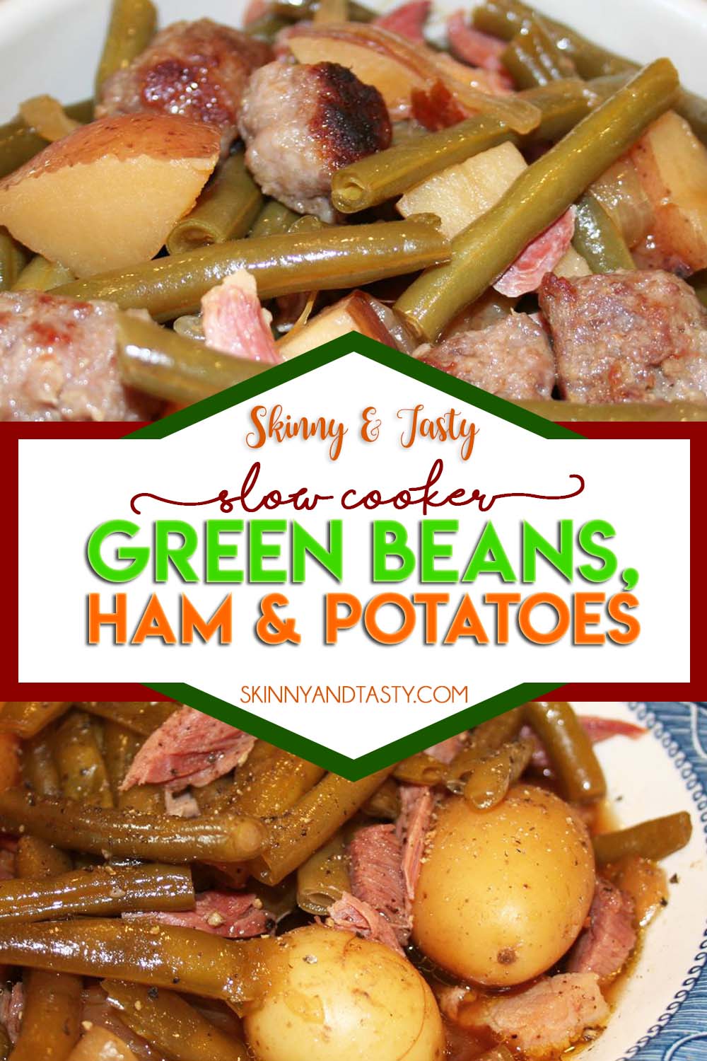 Slow Cooker Green Beans, Ham and Potatoes