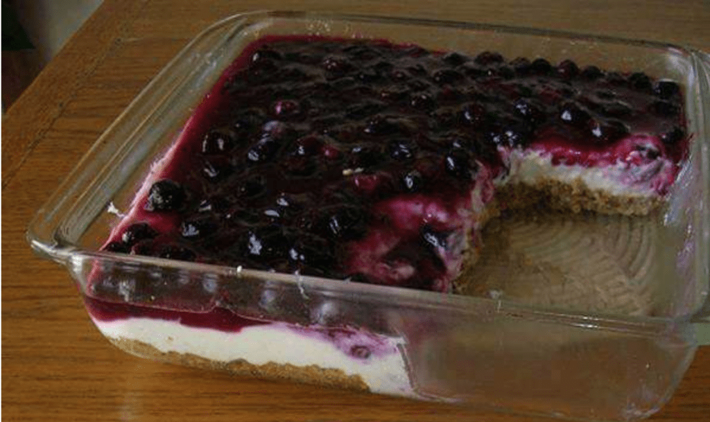 FRESH BLUEBERRY CHEESECAKE WITH HOMEMADE CRUST