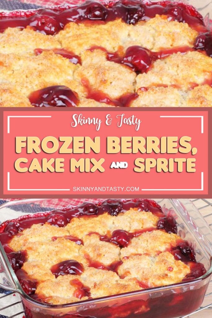 FROZEN BERRIES, CAKE MIX AND SPRITE