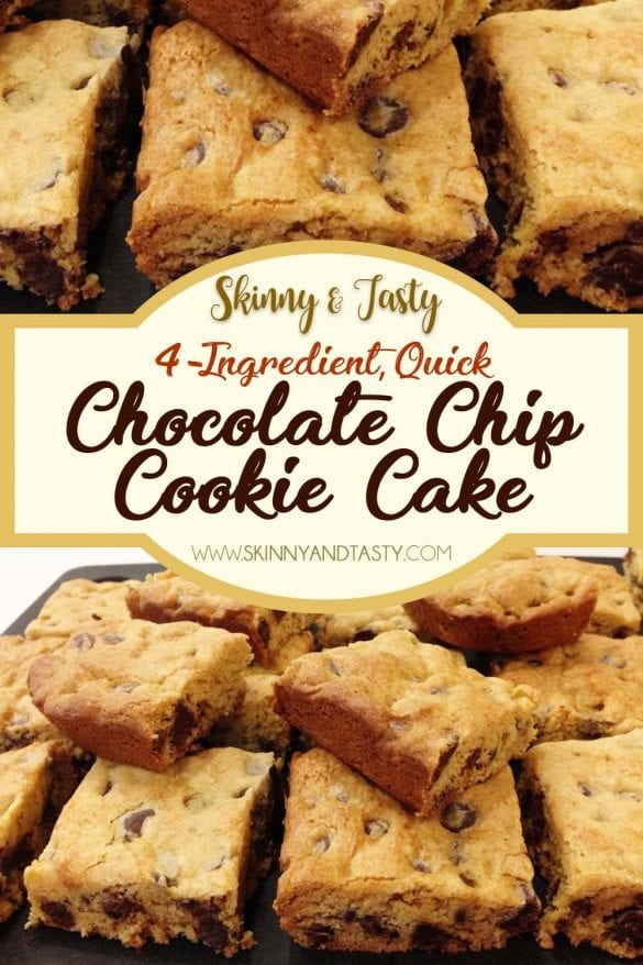 4-Ingredient Quick Chocolate Chip Cookie Cake