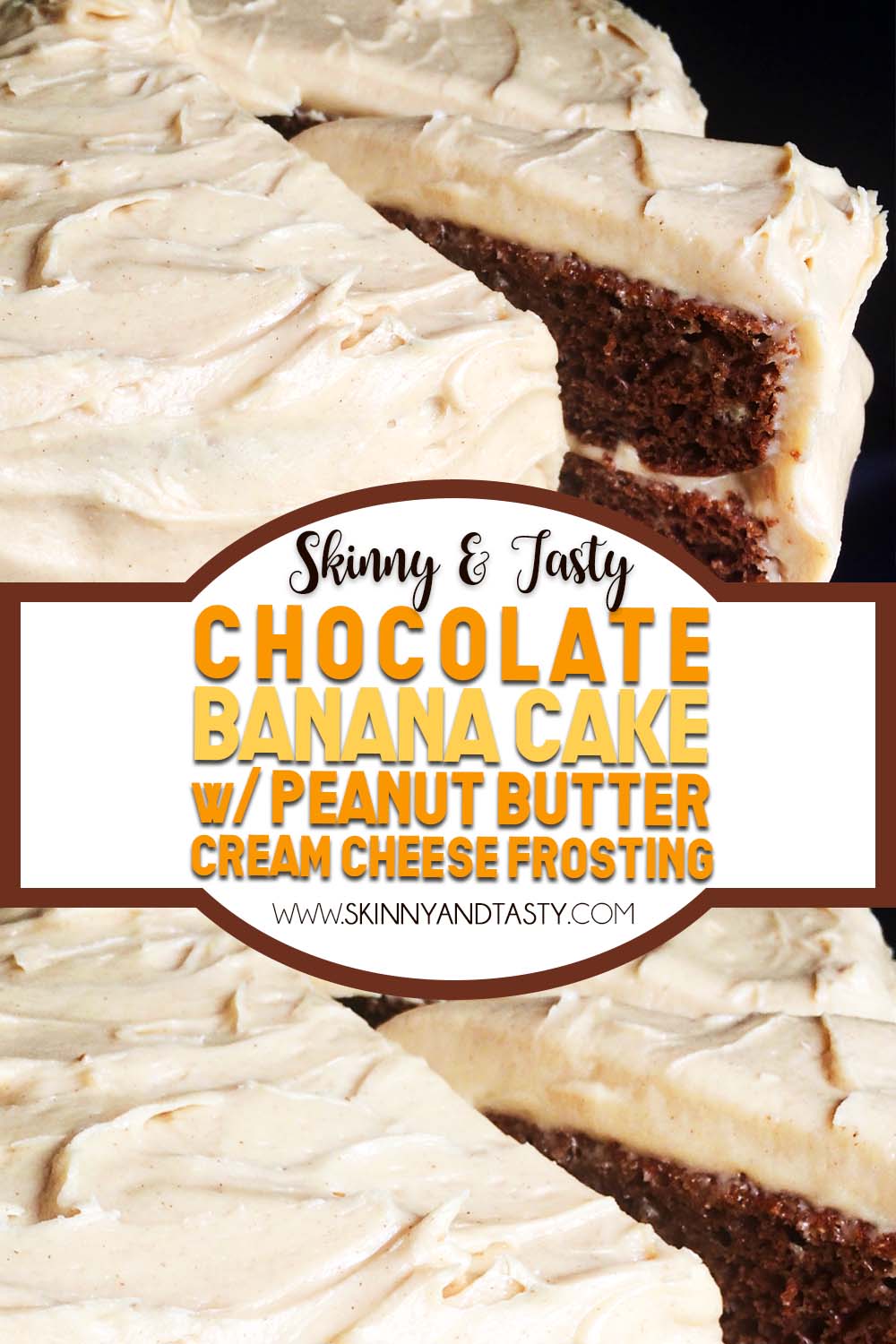 Chocolate Banana Cake with Peanut Butter Cream Cheese Frosting Recipe