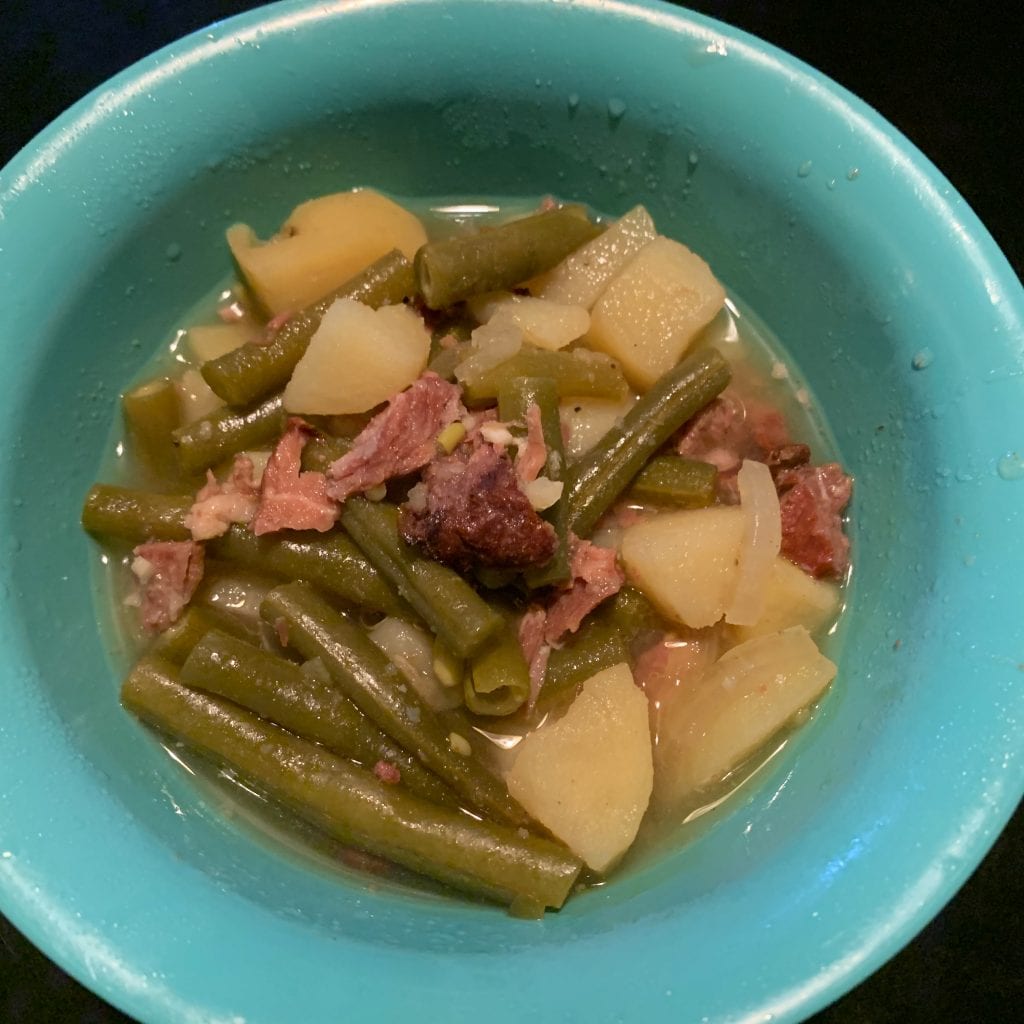 Slow Cooker Green Beans, Ham and Potatoes