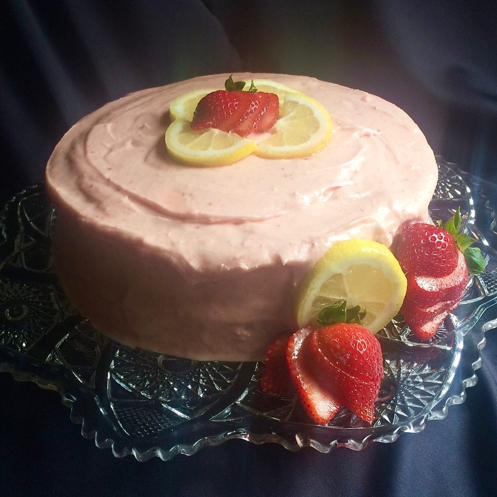 Strawberry Lemonade Cake with Fresh Strawberry Buttercream Frosting