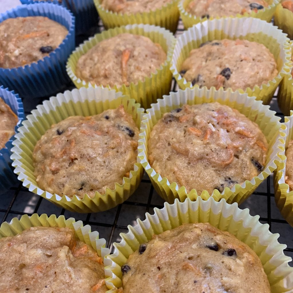 Carrot Cake Muffins with Cinnamon Glaze