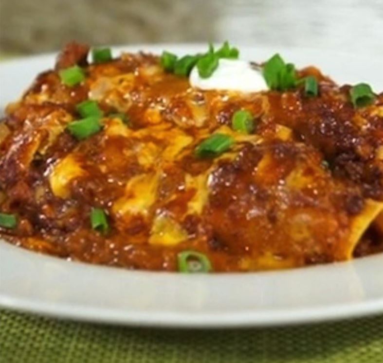 Cheesy Chili Enchiladas