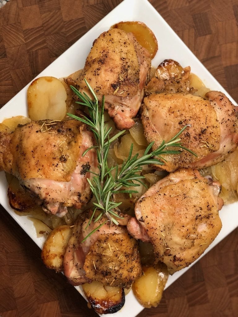 Rosemary-Roasted Chicken with Apples and Potatoes