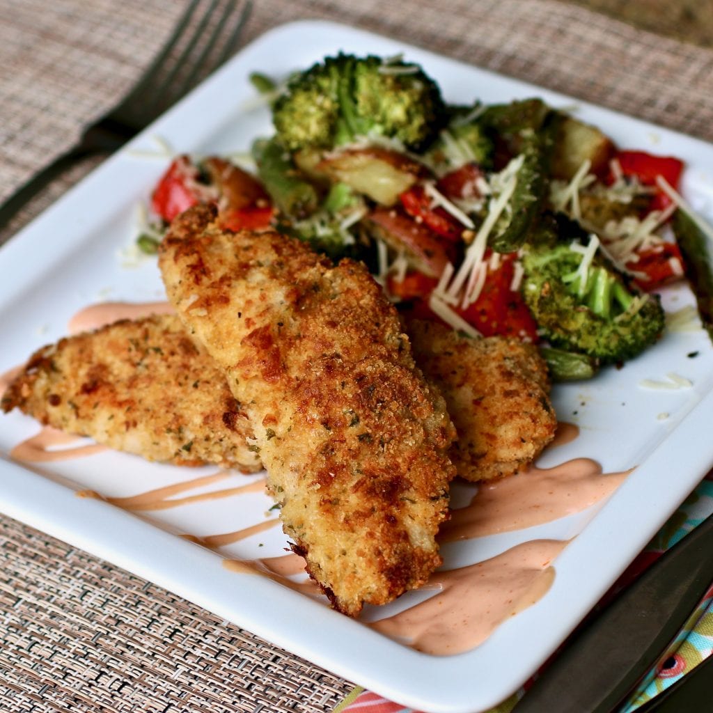 Sheet Pan Parmesan & Panko Chicken With Veggies