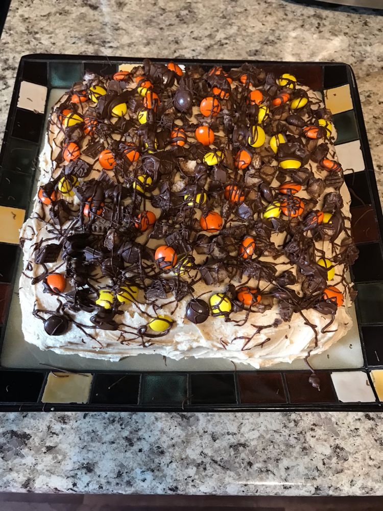 Chocolate Peanut Butter Poke Cake