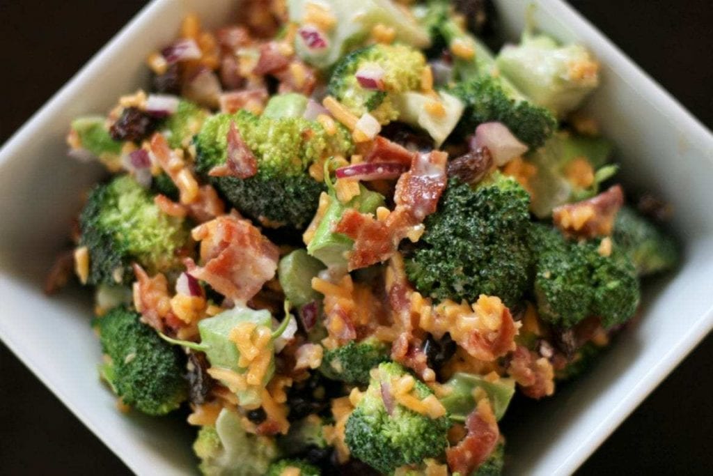 MARTIE’S BROCCOLI SALAD WITH BACON AND CHEESE