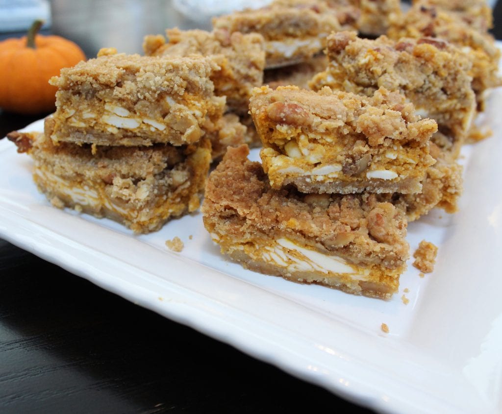 Pumpkin Cheesecake Bars with Streusel