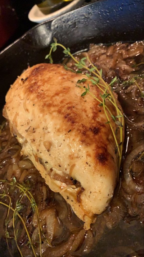 Easy One Pan French Onion Stuffed Chicken