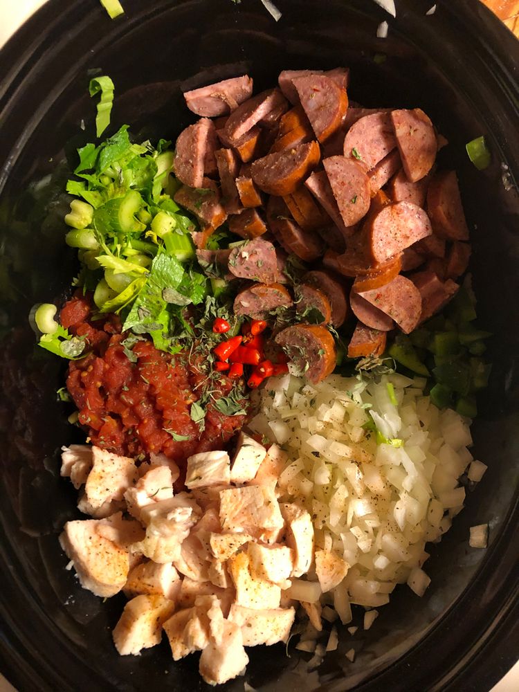 Crockpot Gumbo Recipe with Sausage, Chicken, and Shrimp