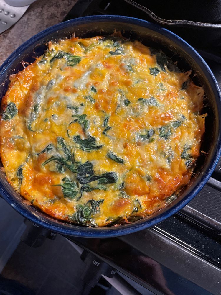 Crustless Spinach Cheese Pie
