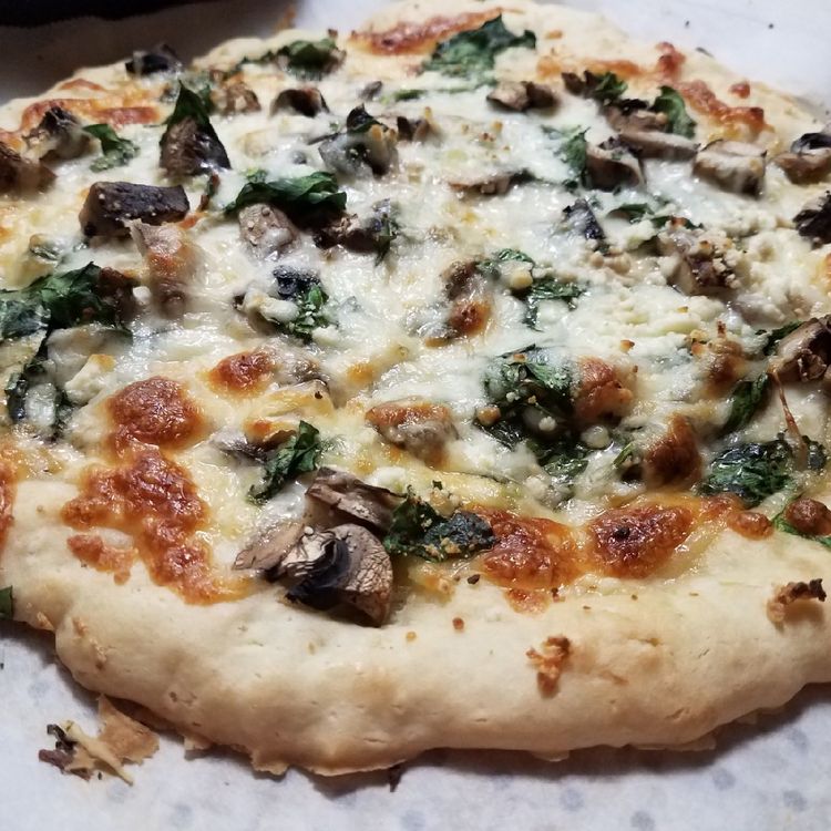 MUSHROOM, GARLIC, & SPINACH PIZZA