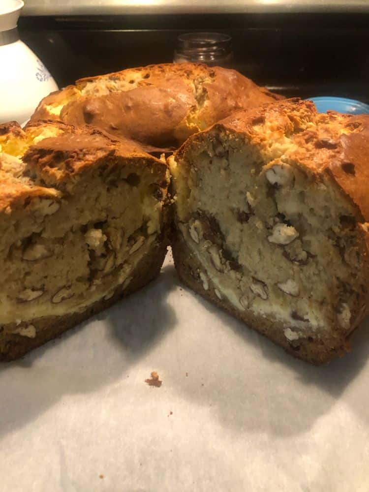 Aunt Lynda’s Cream Cheese Filled Banana Bread