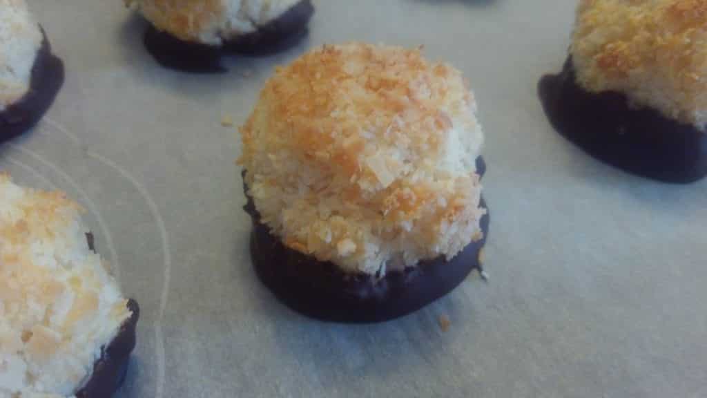 Chocolate-Dipped Coconut Macaroons