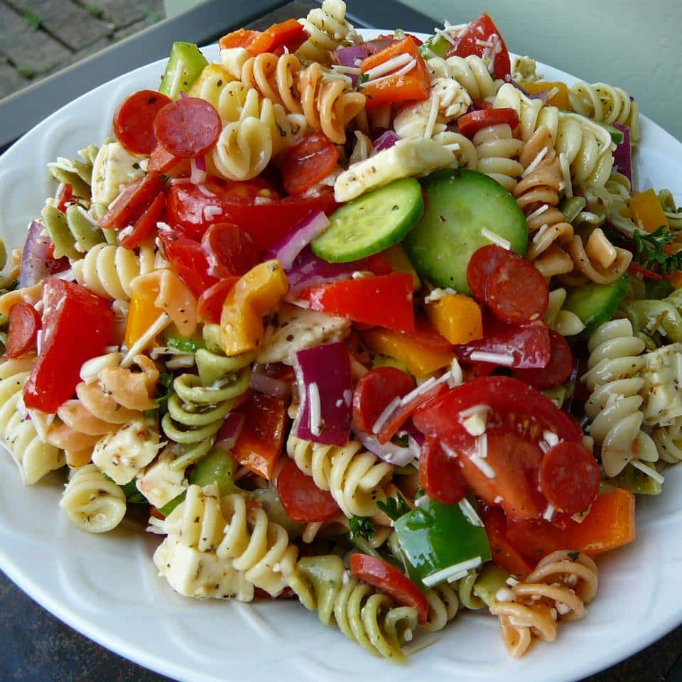 Colorful Pasta Salad with Homemade Dressing