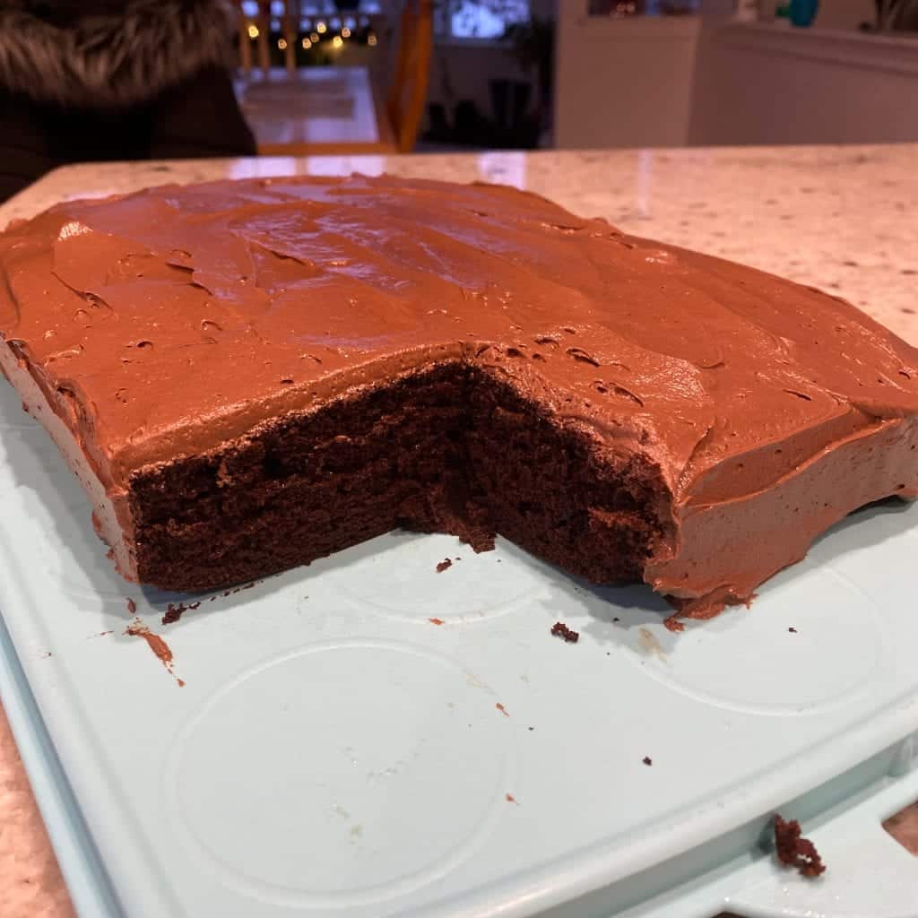 Dark Chocolate Sheet Cake with Dark Chocolate Frosting