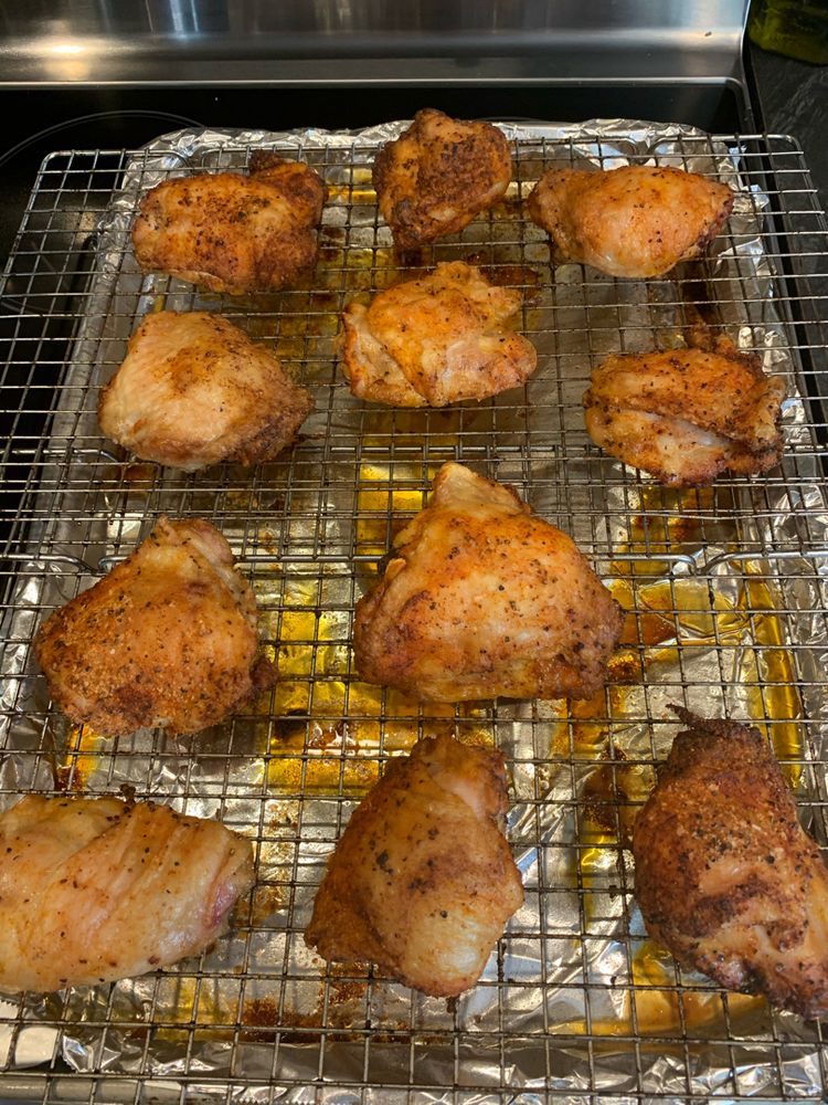 Extra Crispy Oven-Fried Chicken Thighs