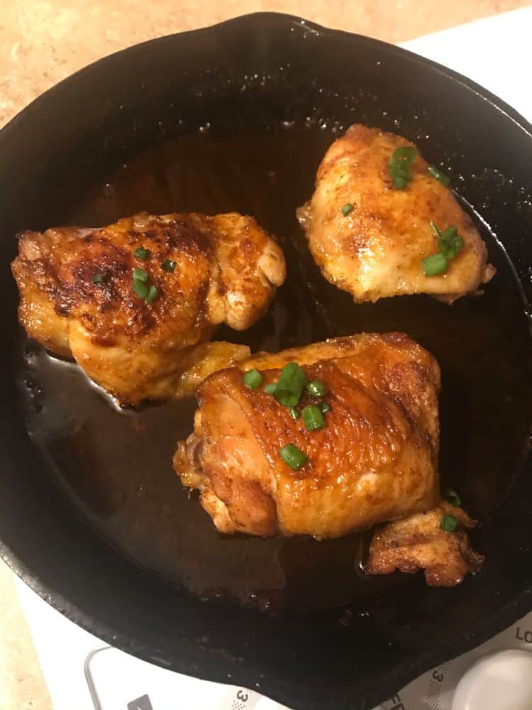 Spicy, Sweet and Sticky Chicken Thighs