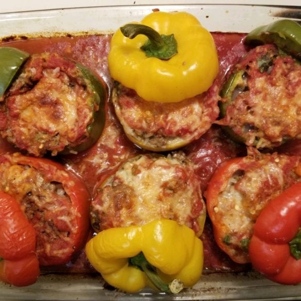 Easy Stuffed Green Peppers With Rice And Ground Beef