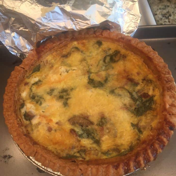 Spinach and Mushroom Quiche with Shiitake Mushrooms