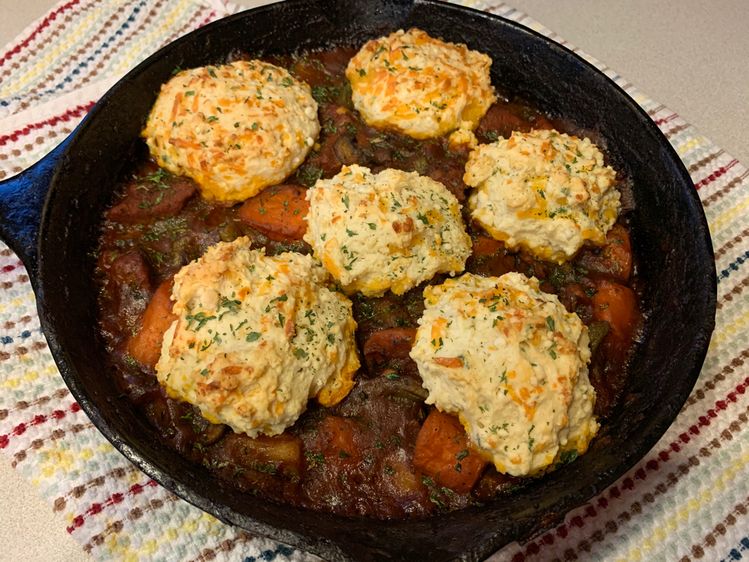 Guinness Beef Stew With Cheddar Herb Dumplings