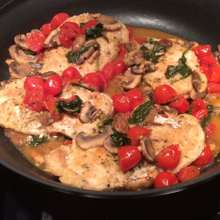 Italian Skillet Chicken with Tomatoes and Mushrooms
