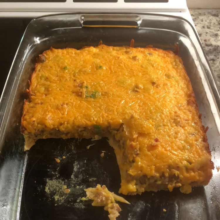 The BEST 4 Ingredient Sausage Breakfast Casserole