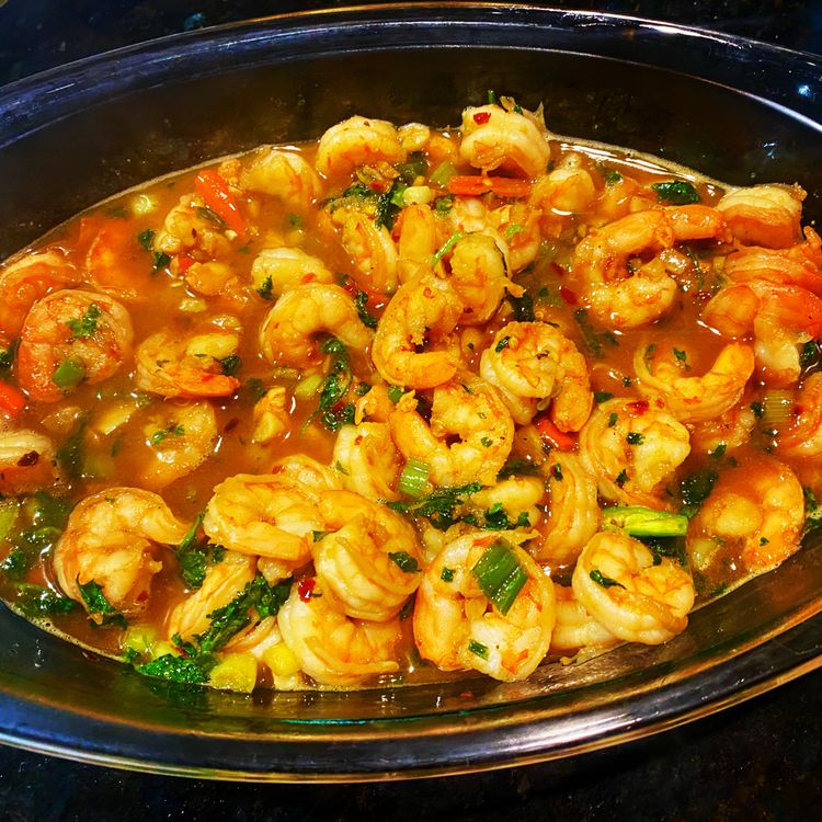 4 minutes spicy garlic shrimp