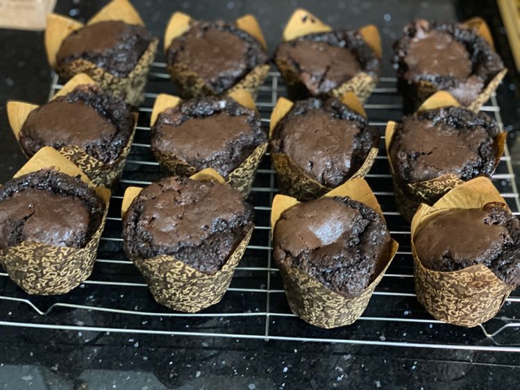 EASY DOUBLE CHOCOLATE CHUNK MUFFINS RECIPE