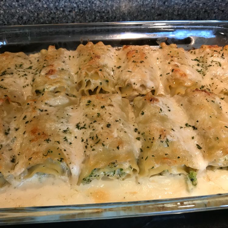 Chicken Alfredo Lasagna Roll-ups