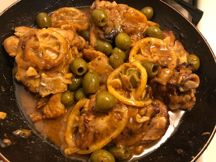 One Pan Moroccan Lemon Olive Chicken