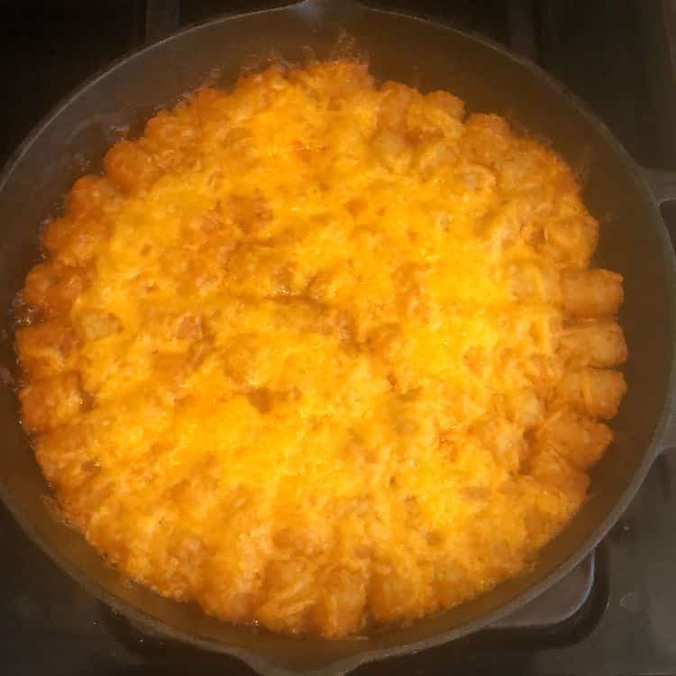 Buffalo Cheeseburger Tater Tot Casserole