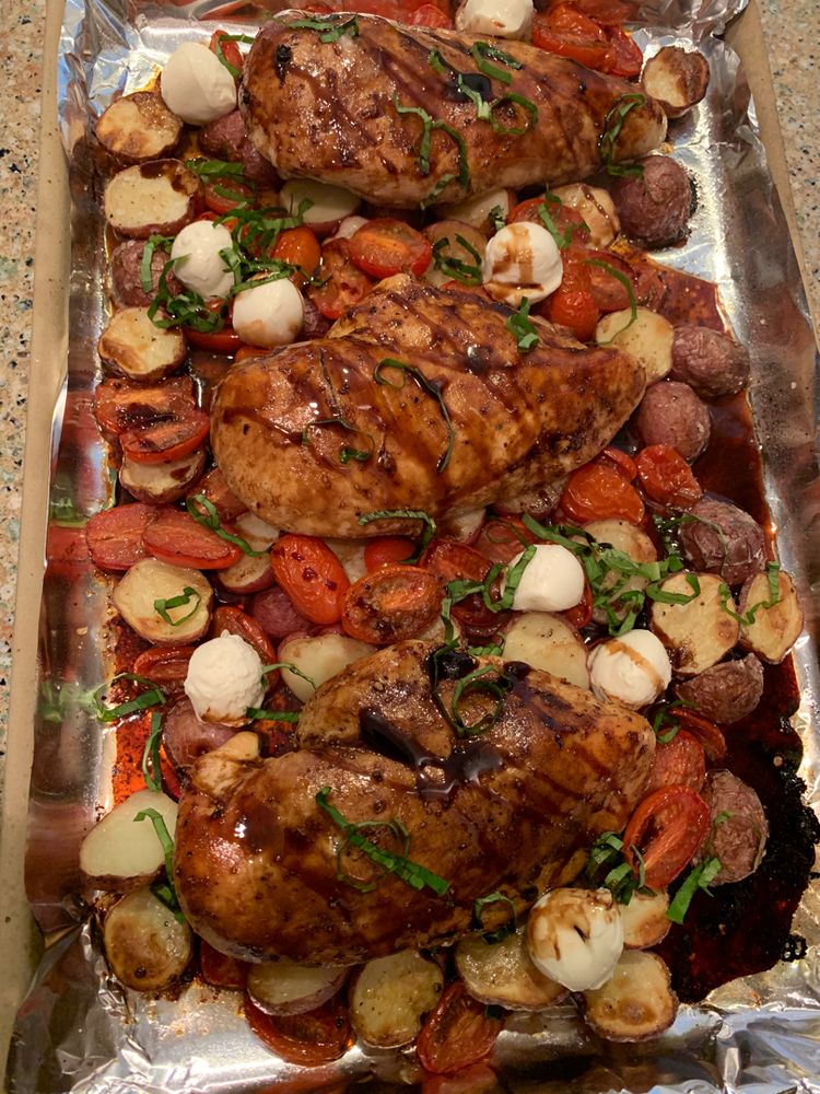 Sheet Pan Baked Balsamic Chicken with Potatoes
