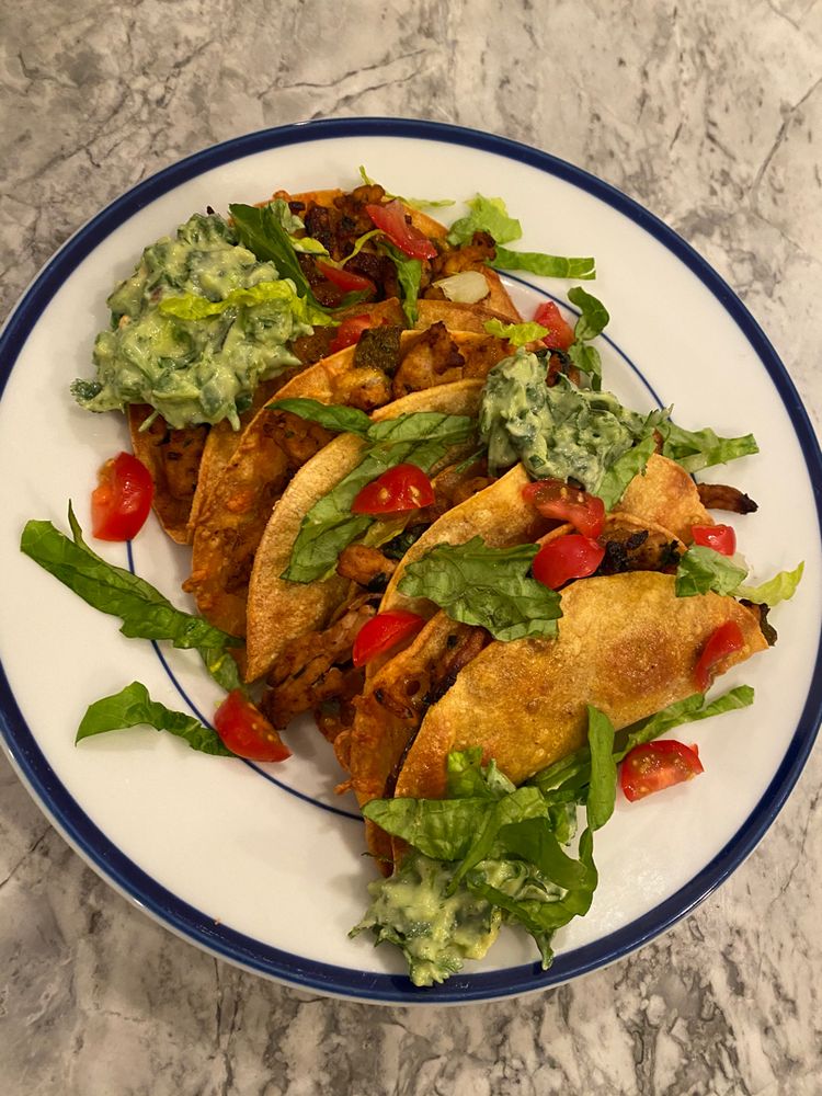 Weeknight Cheesy Baked Chipotle Chicken Tacos with Cilantro Lime Ranch