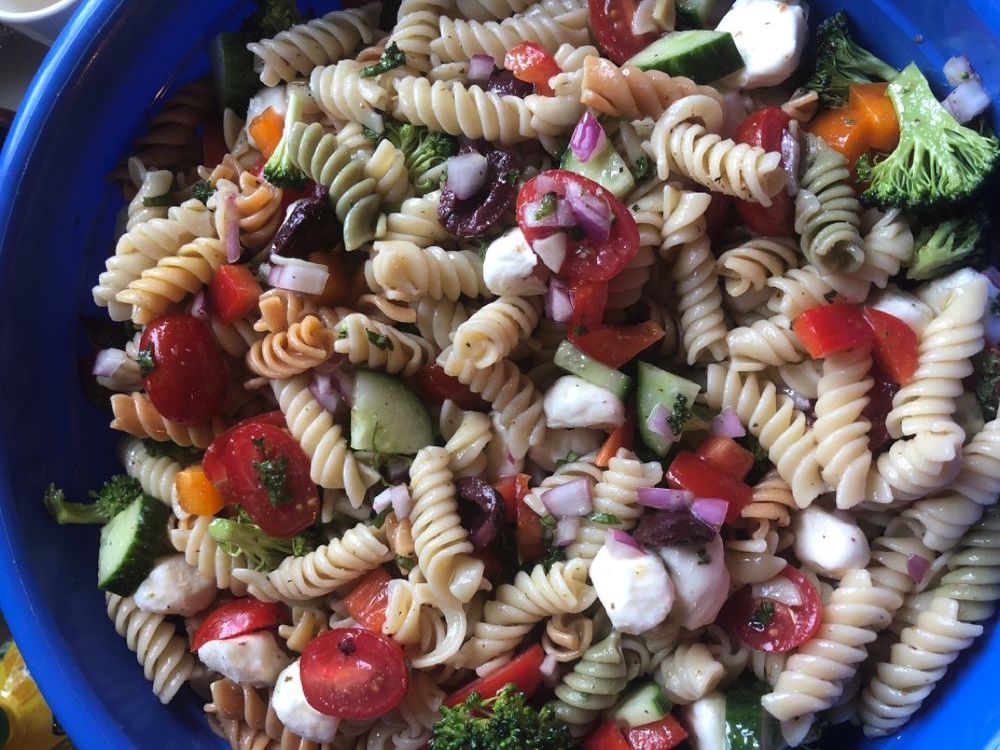 Colorful Pasta Salad with Homemade Dressing