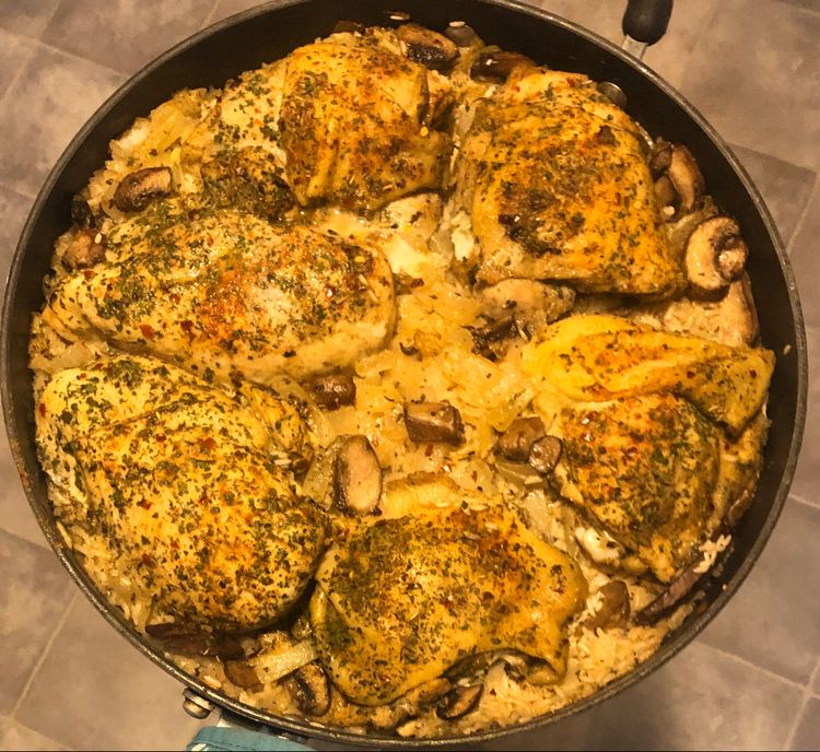 Garlic Butter Chicken Thighs and Rice Recipe