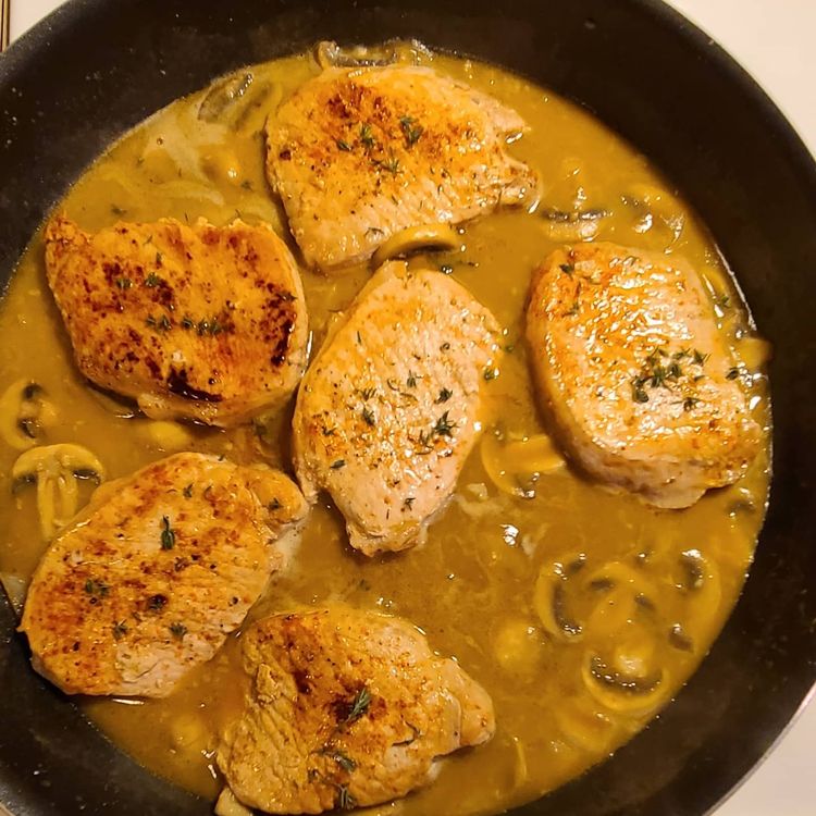 Grandma’s Pork Chops in Mushroom Gravy