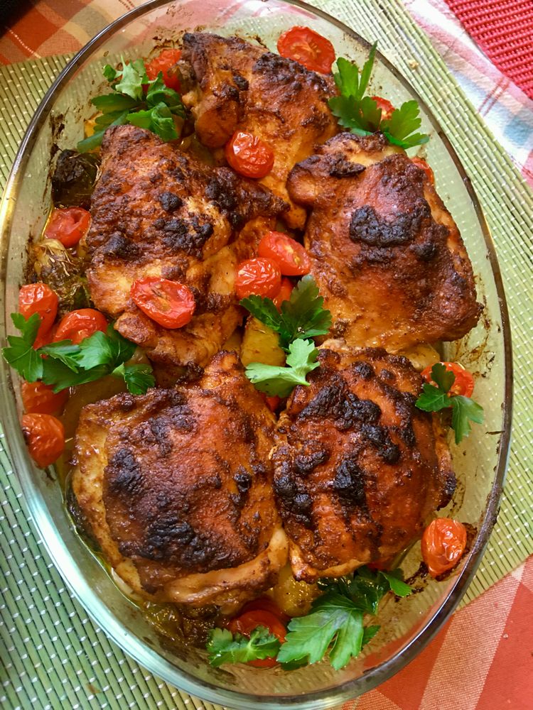 One-Pan Paprika Chicken with Potatoes and Tomatoes