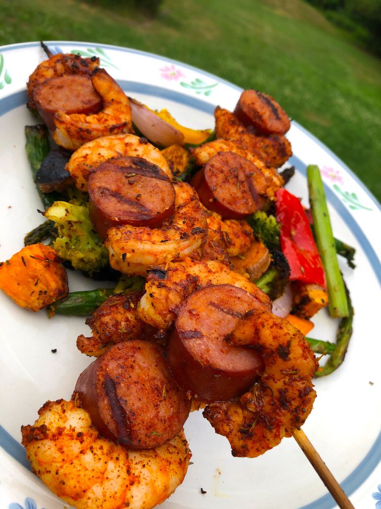 Sausage and Shrimp Kabobs