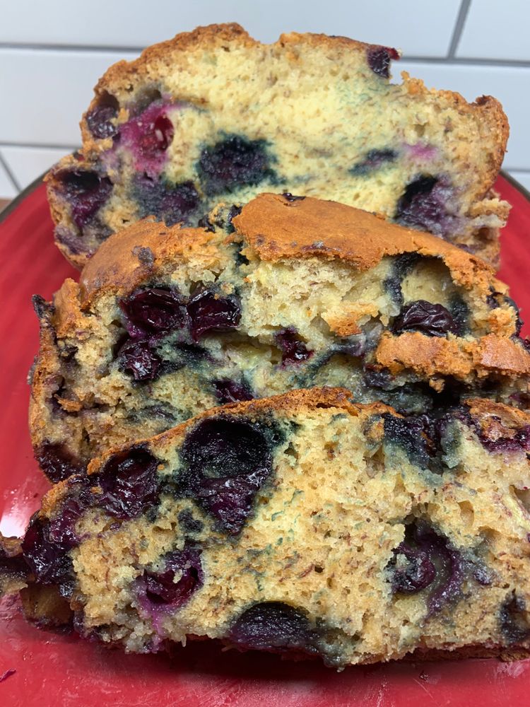 Tender Sour Cream Blueberry Lemon Loaf