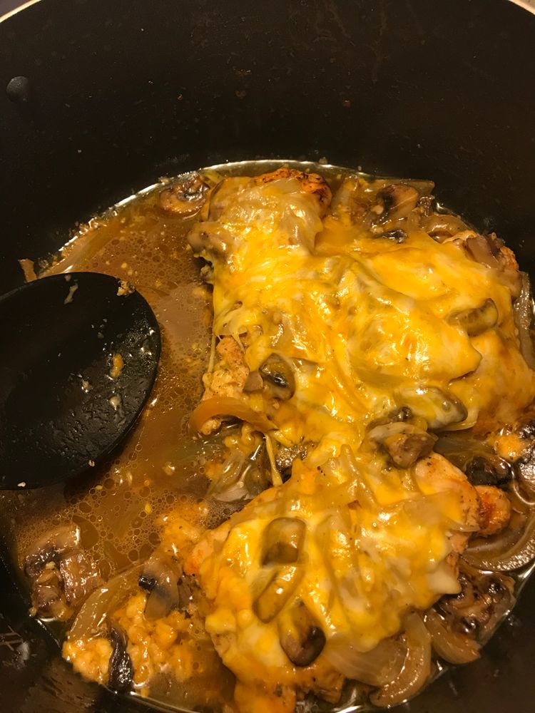 Cheesy Baked Chicken with Mushrooms