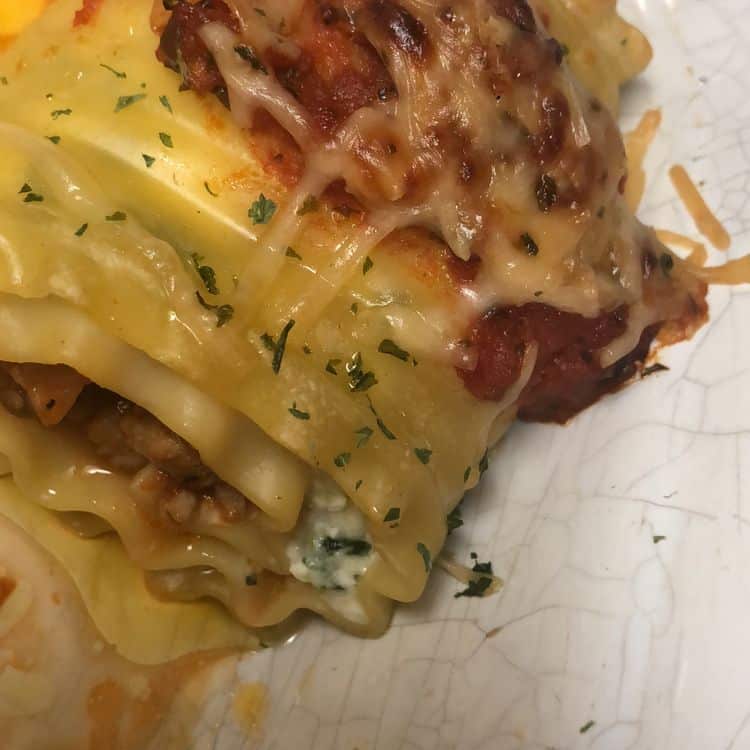Lasagna Rolls With Homemade Marinara Sauce