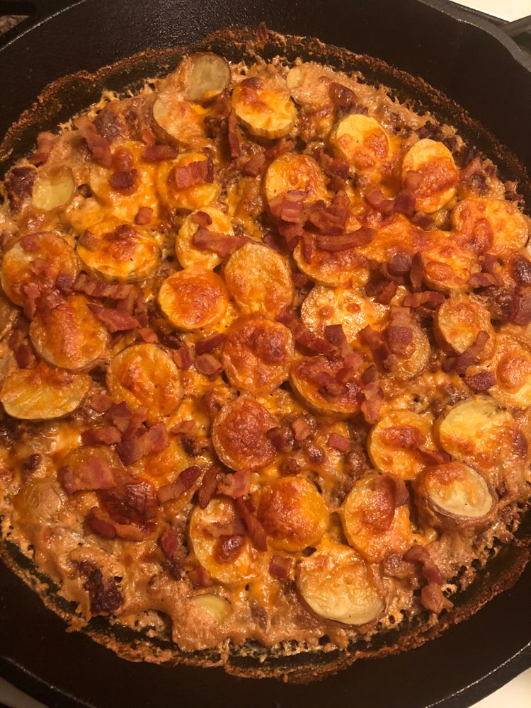 Loaded Ground Beef and Potatoes Skillet