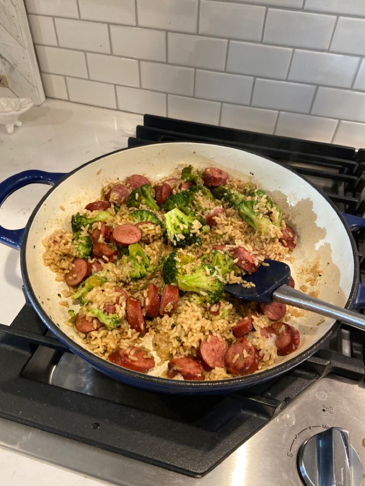 Smoked Sausage & Rice One Skillet Meal