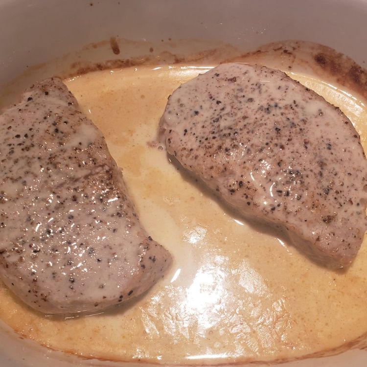 Baked Pork Chops with Dijon Cream Sauce