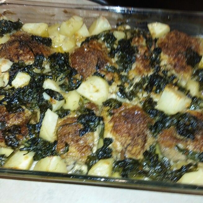 CHICKEN AND POTATOES WITH GARLIC PARMESAN CREAM SAUCE